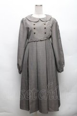 FLC / チェック柄ボックスプリーツワンピース M グレー S-26-03-06-048-LO-OP-HR-ZS