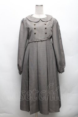 画像1: FLC / チェック柄ボックスプリーツワンピース M グレー S-26-03-06-048-LO-OP-HR-ZS