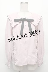 Ank Rouge / ビッグ襟フリルブラウス  ピンク S-26-03-06-006-CA-BL-HR-ZS