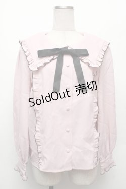 画像1: Ank Rouge / ビッグ襟フリルブラウス  ピンク S-26-03-06-006-CA-BL-HR-ZS