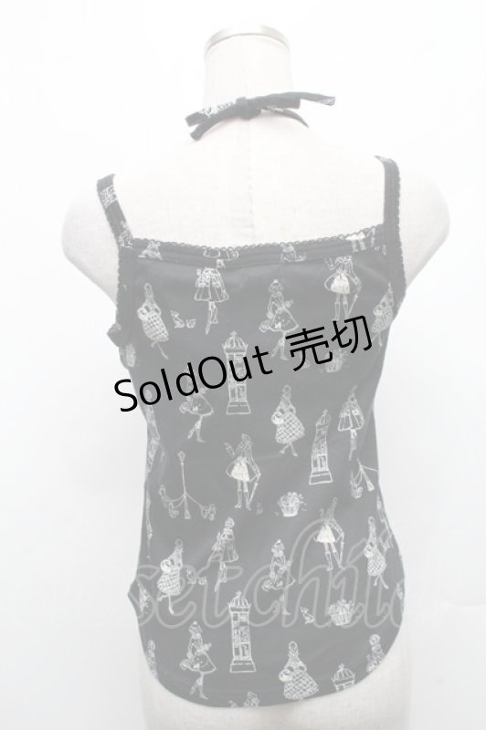 画像2: Emily Temple cute / プリントキャミソール  黒ｘ白 S-26-03-06-001-ET-TO-AS-ZS (2)