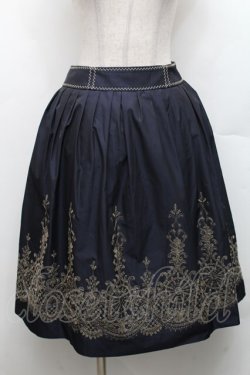 画像1: Jane Marple / ラメ刺繍スカート  紺 S-26-03-06-057-JM-SK-AS-ZS