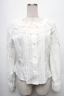 画像1: Innocent World / トーションレースラウンドネックブラウス L 白 S-26-03-06-009-IW-BL-AS-ZS