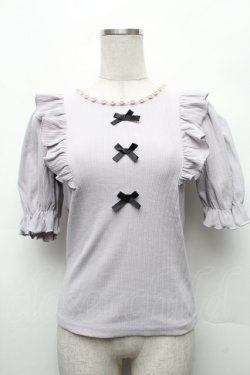 画像1: Ank Rouge / パールプチリボンリブニット  ラベンダー S-26-03-06-002-CA-TO-HR-ZS