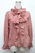 axes femme kawaii / チェック柄ブラウス  赤 S-26-03-06-014-AX-BL-AS-ZS