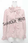 axes femme kawaii / チェック柄ブラウス  赤 S-26-03-06-014-AX-BL-AS-ZS