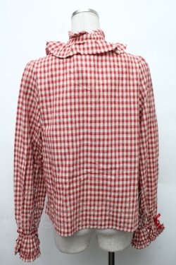 画像2: axes femme kawaii / チェック柄ブラウス  赤 S-26-03-06-014-AX-BL-AS-ZS