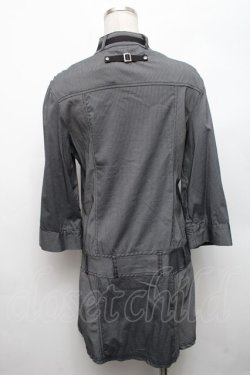 画像2: Ozz Croce / ロングシャツ  黒ｘ白 S-26-03-06-018-OO-TO-AS-ZS