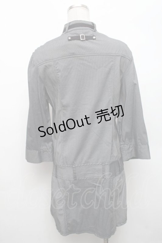 画像2: Ozz Croce / ロングシャツ  黒ｘ白 S-26-03-06-018-OO-TO-AS-ZS (2)