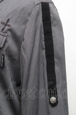 画像4: Ozz Croce / ロングシャツ  黒ｘ白 S-26-03-06-018-OO-TO-AS-ZS