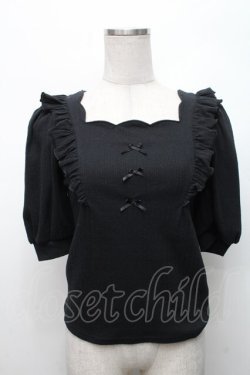 画像1: Ank Rouge / プチリボンリブニット  黒 S-26-03-06-021-CA-TO-HR-ZS