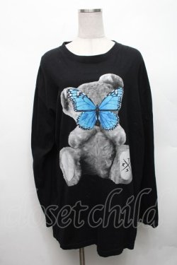 画像1: TRAVAS TOKYO / バタフライベアープリントロングスリーブカットソー  黒 S-26-03-06-022-PU-JA-AS-ZS