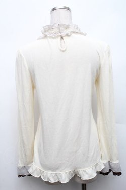 画像2: axes femme / ブローチ付ブラウス風プルオーバー  オフ S-26-03-06-025-AX-TO-AS-ZS