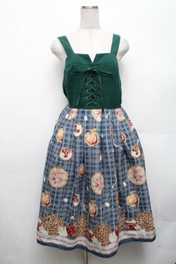 画像1: axes femme POETIQUE / アップルパイレースアップワンピース  グリーン S-26-03-06-026-AX-OP-AS-ZS