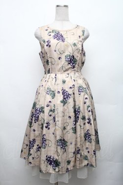 画像1: axes femme kawaii / ぶどう柄ジャンパースカート  オフ S-26-03-06-027-AX-OP-AS-ZS