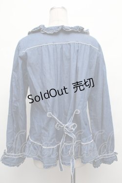 画像2: PINK HOUSE / デニムフリルブラウス  ブルー S-26-03-08-027-LO-BL-AS-ZS