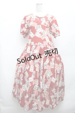 画像1: PINK HOUSE / トランプ柄ワンピース  赤 S-26-03-08-031-LO-OP-AS-ZS