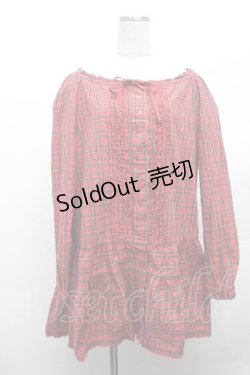 画像1: PINK HOUSE / チェックチュニックブラウス   S-26-03-08-032-LO-BL-AS-ZS