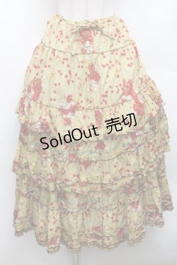 画像1: PINK HOUSE / チェリープリントスカート  イエロー S-26-03-08-044-LO-SK-AS-ZS