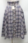 画像1: Secret Honey / チェック柄ロングスカート  ブルー S-26-03-08-053-CA-SK-HR-ZS (1)