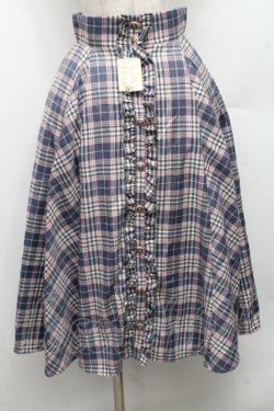 画像1: Secret Honey / チェック柄ロングスカート  ブルー S-26-03-08-053-CA-SK-HR-ZS