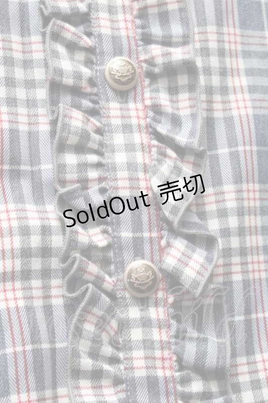 画像3: Secret Honey / チェック柄ロングスカート  ブルー S-26-03-08-053-CA-SK-HR-ZS (3)