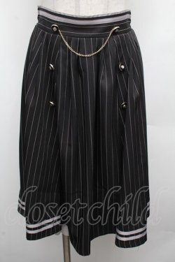 画像1: axes femme / ダブルボタンミドルスカート  黒 S-26-03-08-055-AX-SK-AS-ZS