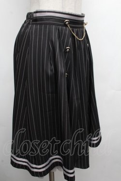 画像3: axes femme / ダブルボタンミドルスカート  黒 S-26-03-08-055-AX-SK-AS-ZS