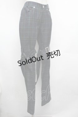 画像3: PEACE NOW / チェックボンテージパンツ  グリーン S-26-03-08-056-PU-PA-HR-ZS