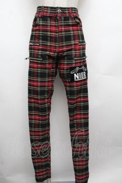 画像1: NieR Clothing / チェックパンツ  赤 S-26-03-08-058-PU-PA-AS-ZS