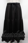 axes femme kawaii / ミディフリルペチスカート  黒 S-26-03-08-060-AX-SK-HR-ZS