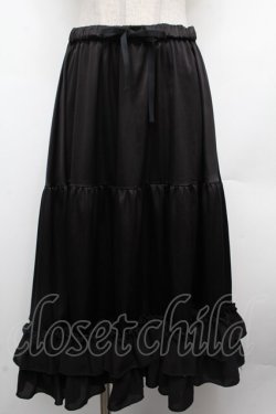 画像1: axes femme kawaii / ミディフリルペチスカート  黒 S-26-03-08-060-AX-SK-HR-ZS