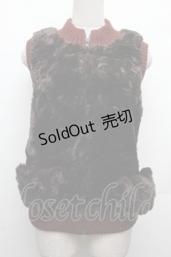 画像1: PINK HOUSE / くまモチーフニットベスト  ブラウン S-26-03-08-018-LO-TO-AS-ZS