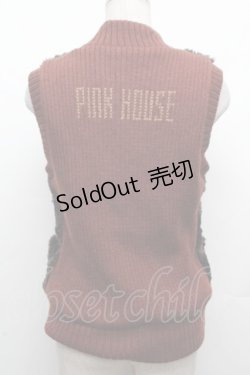 画像3: PINK HOUSE / くまモチーフニットベスト  ブラウン S-26-03-08-018-LO-TO-AS-ZS
