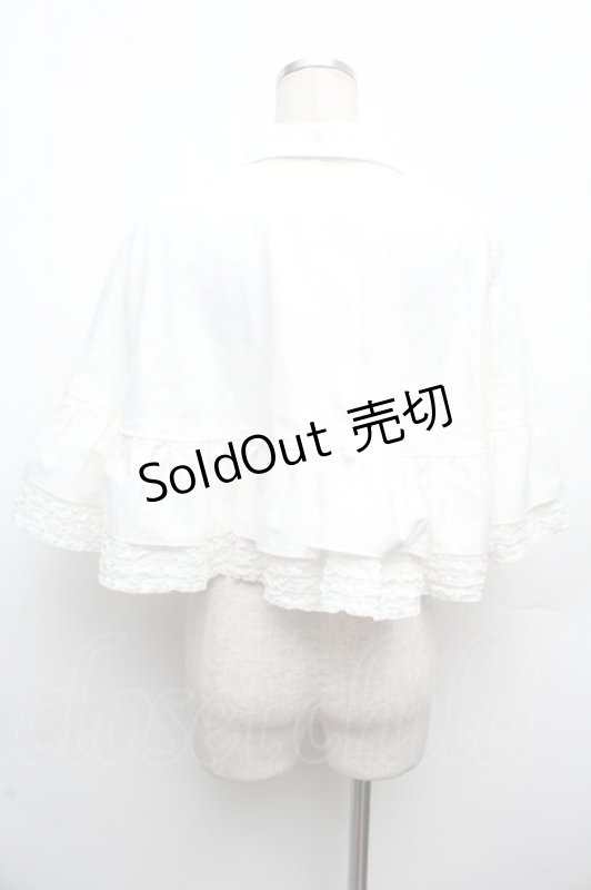 画像2: PINK HOUSE / ローンフリル使いデニムケープ  白 S-26-03-08-019-LO-JA-AS-ZS (2)