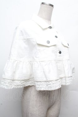 画像3: PINK HOUSE / ローンフリル使いデニムケープ  白 S-26-03-08-019-LO-JA-AS-ZS