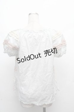 画像2: PINK HOUSE / ピコフリルボーダー半袖ブラウス  グレー S-26-03-08-023-LO-BL-AS-ZS