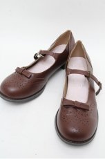 画像1: m petit by misako / リボンパンプス M ブラウン S-26-03-10-001-LO-SH-AS-ZS (1)