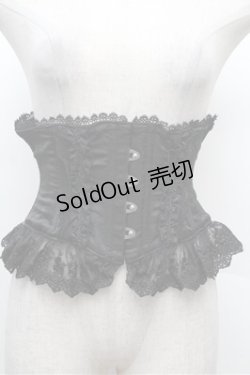 画像1: ATELIER PIERROT / Frill Short Corset コルセット  黒 S-26-03-10-041-EL-TO-TE-ZS