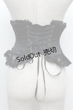 画像2: ATELIER PIERROT / Frill Short Corset コルセット  黒 S-26-03-10-041-EL-TO-TE-ZS