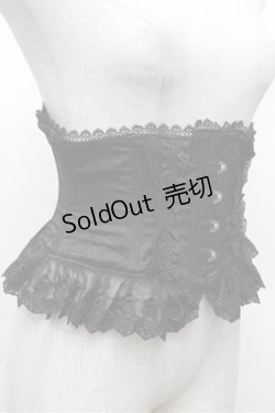 画像3: ATELIER PIERROT / Frill Short Corset コルセット  黒 S-26-03-10-041-EL-TO-TE-ZS