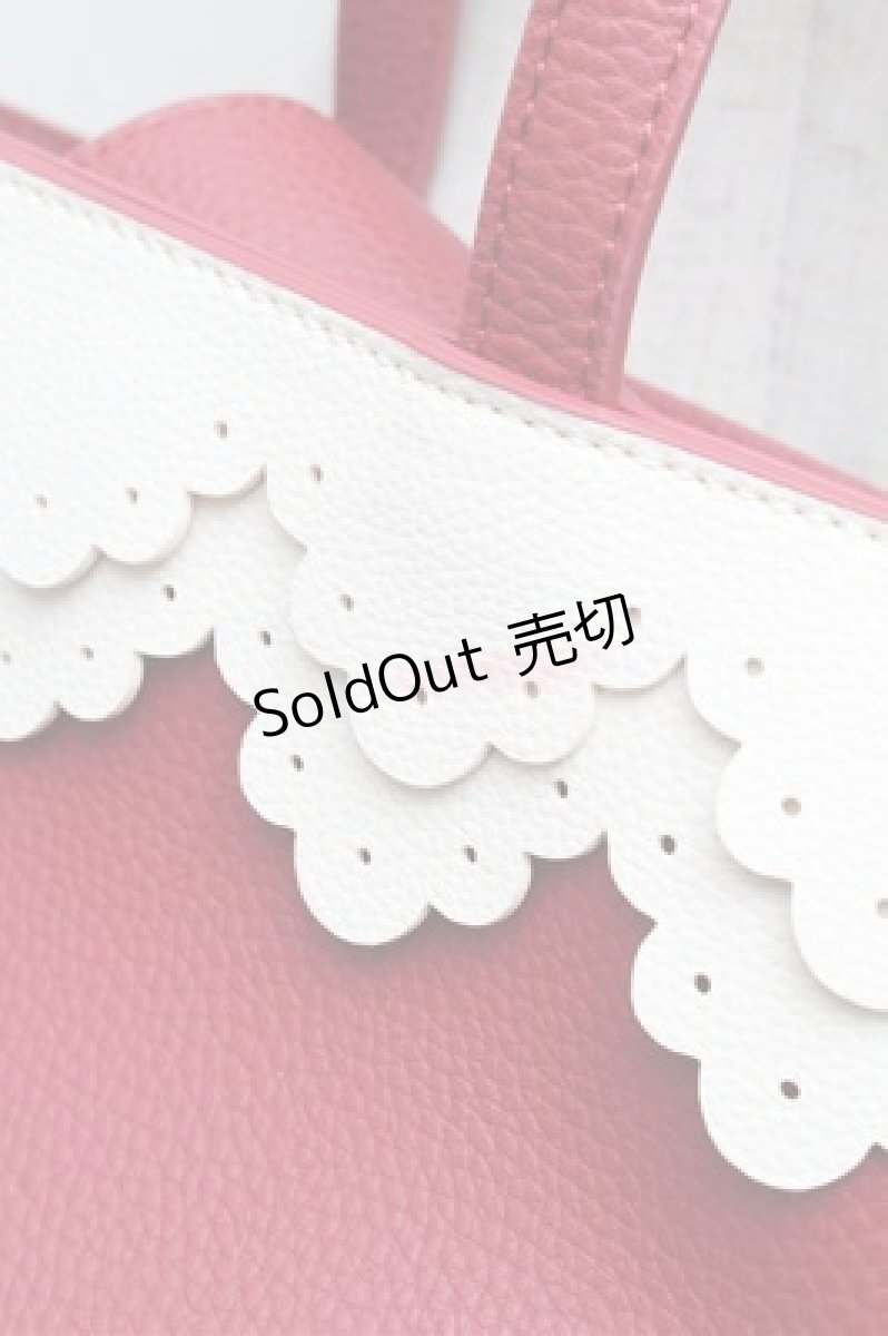 画像2: m petit by misako / スカラップ２WAY BAG  赤 S-26-03-10-045-LO-BG-HR-ZT0412W (2)