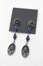 画像1: Moi-meme-Moitie / ホーリーローズピアス  シルバーｘ青 S-26-03-10-048-MO-AC-HR-ZS (1)