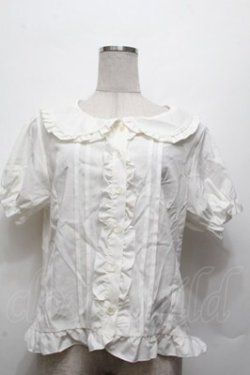 画像1: Deary / 丸襟フリルブラウス 3L 白 S-26-03-10-055-LO-BL-AS-ZS