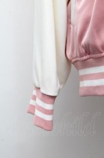 画像4: BABY,THE STARS SHINE BRIGHT / うさくみゃちゃんのSweet Loveスタジアムジャンパー  ピンク×白 S-26-03-10-056-BA-JA-TE-ZS (4)