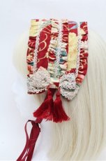 画像2: metamorphose / タッセル付きヘッドドレス(花と扇の和柄)  赤 S-26-03-10-011-ME-AC-HR-ZS (2)