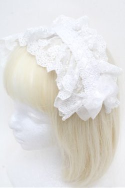 画像1: ATELIER PIERROT / Gothic LatticeS HeadDress(Clip Version)  白 S-26-03-10-013-EL-AC-HR-ZS