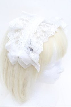 画像2: ATELIER PIERROT / Gothic LatticeS HeadDress(Clip Version)  白 S-26-03-10-013-EL-AC-HR-ZS