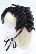 MARBLE / リボンフリルヘッドドレス（黒ネット×サテンリボン)  黒 S-26-03-10-014-GO-AC-HR-ZS
