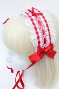 LOLITA / レースヘッドドレス  赤ｘ白 S-26-03-10-015-LO-AC-HR-ZS